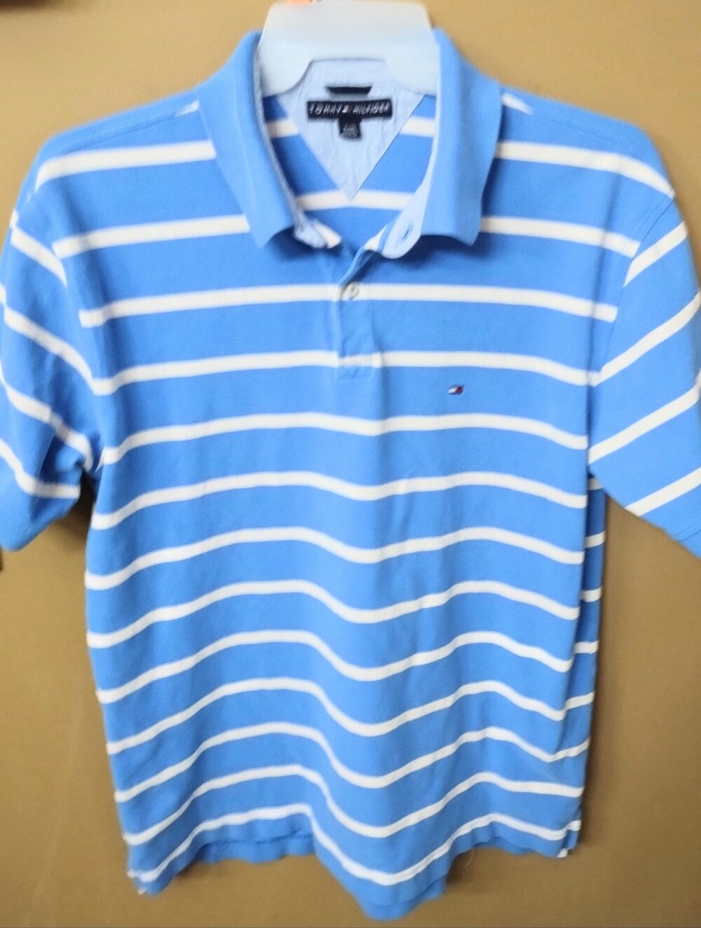 Tommy Hilfiger Men's Polo Shirt Blue White Stripe XL Cat2
